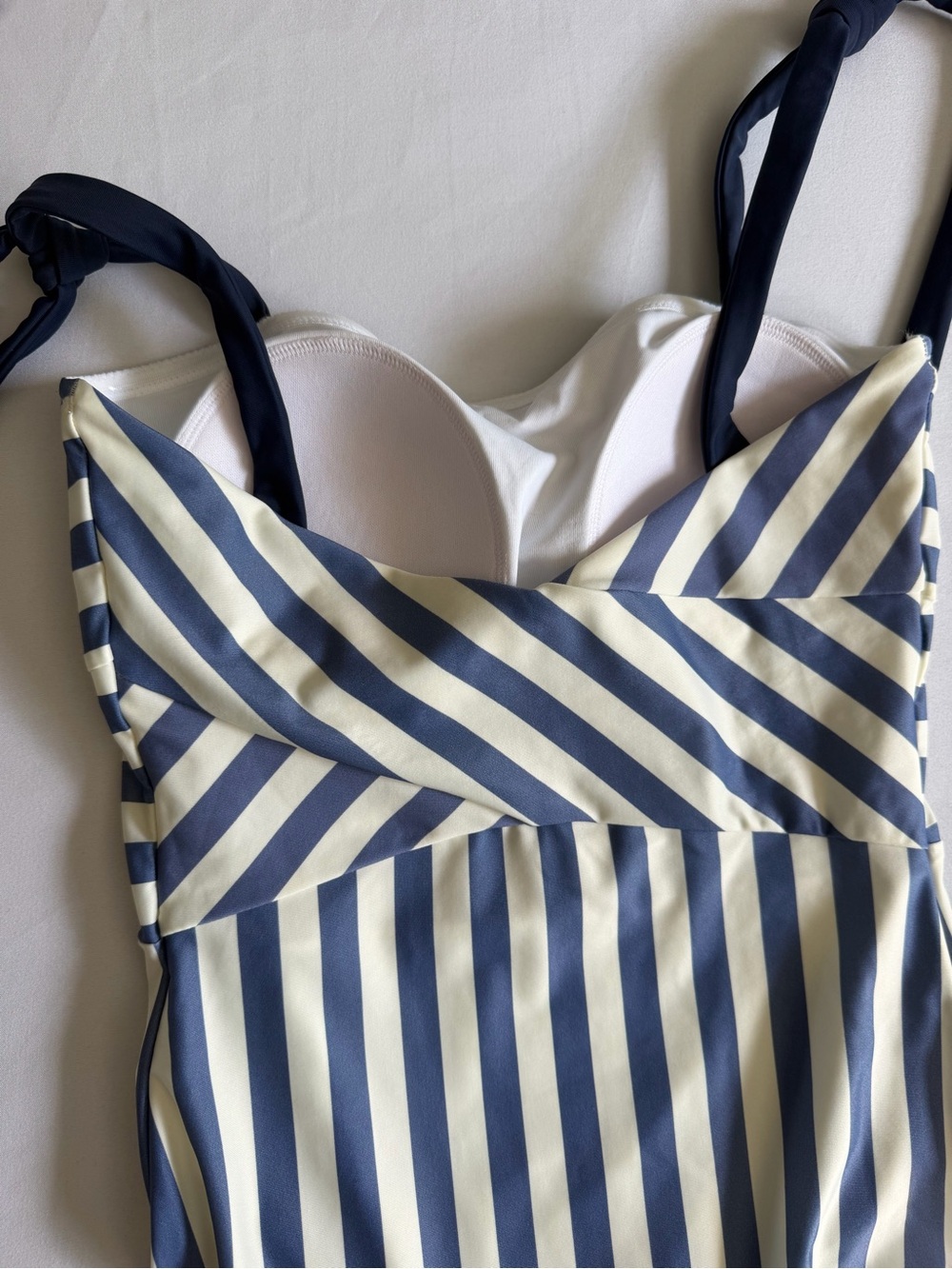 NWOT Summersalt "The Tie Oasis" Blue White Nautical Striped One Piece Swim Suit - Picture 9 of 16